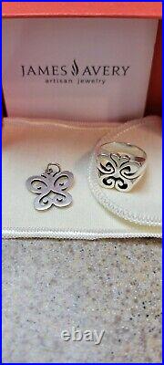 James Avery Retired 925 SS Open Spring Butterfly Ring Size 7 and Butterfly Charm