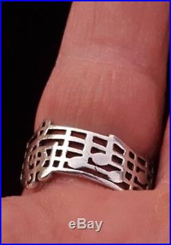 James Avery Retired. 925 Silver Musical Notes Amazing Grace Ring Size 11-11.5