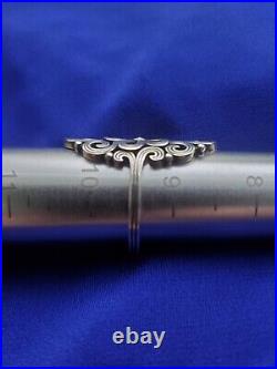 James Avery Retired 925 Sterling Full Bloom Tracery Scrolled Floral Ring Sz 9.5