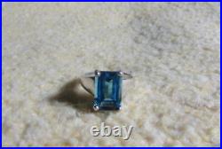 James Avery Retired 925 Sterling Silver Blue Topaz Bella Ring Size 6.5