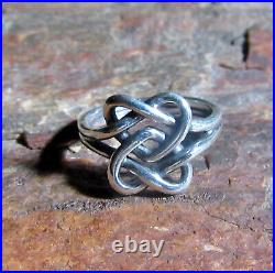 James Avery Retired 925 Sterling Silver Intertwined Hearts Ring Size 6