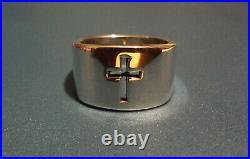 James Avery Retired 925 Sterling Silver Square Crosslet Heavy Wide Ring Size 12