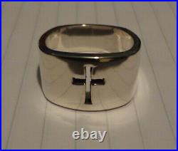 James Avery Retired 925 Sterling Silver Square Crosslet Heavy Wide Ring Size 12