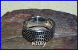 James Avery Retired 925 Sterling Silver Triple Beaded Band Ring Size 14.5