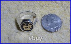 James Avery Retired Alpha & Omega 925 Sterling Silver & 14k Gold Ring Size 10.0
