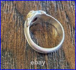 James Avery Retired Amethyst Gold, and Silver Scroll Ring Size 5 PRETTY