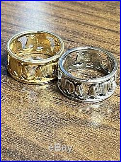 James Avery Retired Armadillo Rings 14k Gold & Sterling Silver