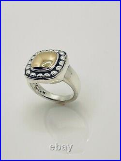 James Avery Retired Beaded Square Dome Ring 14ky 7 S/s Size 6.50