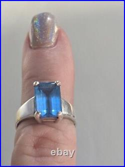 James Avery Retired Bella Blue Topaz Ring Sz 7.5