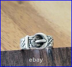 James Avery Retired Buckle Ring Size 7 with Orig. Box/Pouch NEAT Piece