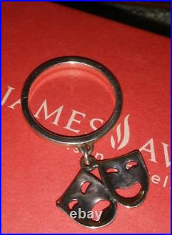 James Avery Retired Dangle Ring Theatrical Charm 6.5 Theaterdrama Comedy Tragedy