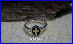 James Avery Retired Divinity 925 Sterling Silver 14k Gold Ring Size 8.5
