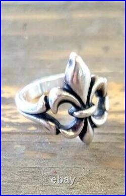 James Avery Retired Fleur De Lis Ring Size 7.25 Sterling Silver Pretty