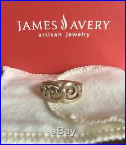 James Avery Retired GENTLE WAVE 14K Yellow Gold Swirl Ring Size 7