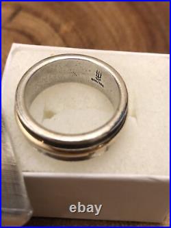 James Avery Retired Gold Center Wedding Band Ring 14kt/925 SIZE 7.5 BEAUTIFUL