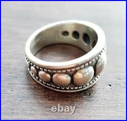 James Avery Retired Graduated Beaded Dome Ring Sz 7 Sterling Silver + JA Box