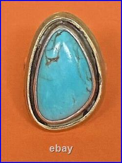 James Avery Retired HTF Silver Bronze Turquoise Puerto De Luna Ring Size 7