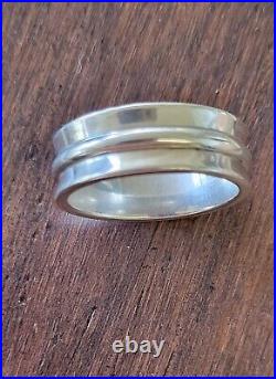 James Avery Retired Heavy Silver Centered Wedding Band Ring Size 12 with JA Box