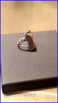 James Avery Retired Heirloom Bronze and Silver Ring Size 8