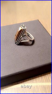 James Avery Retired Heirloom Bronze and Silver Ring Size 8