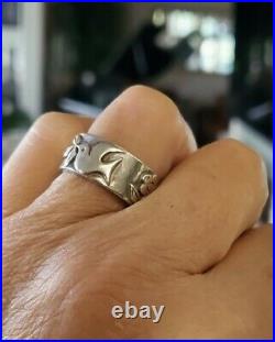James Avery Retired La Paloma Dove Ring With Flowers NEAT