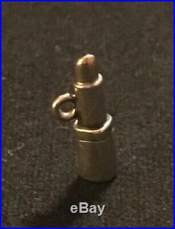 James Avery Retired Lipstick 14k Gold & Sterling Silver Charm No Jump Ring