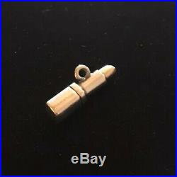 James Avery Retired Lipstick 14k Gold & Sterling Silver Charm No Jump Ring