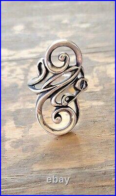 James Avery Retired Long Swirl Electra Ring GORGEOUS! Size 7.5
