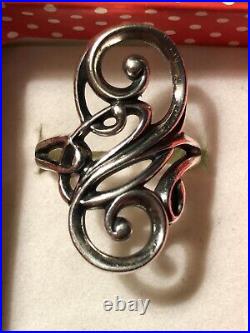 James Avery Retired Long Swirl Electra Ring GORGEOUS! Size 9