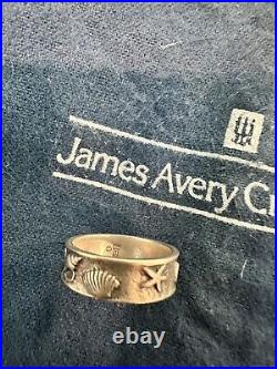 James Avery Retired Ocean Theme Sea Shells Ring Wide HTF