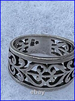 James Avery Retired Open Adorned Band Ring Size 5 1/2 in Box 4 Grams with Felt