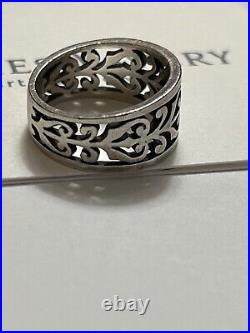 James Avery Retired Open Adorned Band Ring Size 5 1/2 in Box 4 Grams with Felt