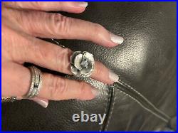 James Avery Retired Pansy SS Ring WithCubic. Great condition