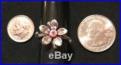 James Avery Retired Pink Bead Blossom Flower Ring Size 6.5