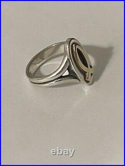 James Avery Retired Raised Ichthus Fish Ring 14kt and Sterling, Rare! Size 8