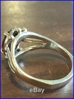 James Avery Retired Rare 14k Gold Sencillo Garnet Ring