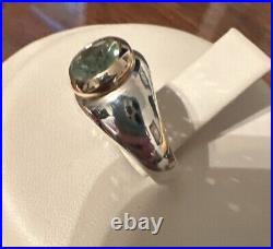 James Avery Retired Rare Light Green Prasiolite 14k Gold &. 925 Ring Sz 8