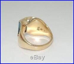 James Avery Retired Rare Monaco 14K Gold Blue Topaz Wide Ring Sz 7.5 LQ3-G