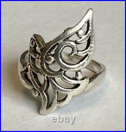 James Avery Retired Rare Sterling Silver Filigree Flying Dove Ring Size 6