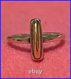 James Avery Retired Rectangular Cabachon 14k Gold and Silver Ring Size 7.5