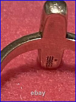James Avery Retired Rectangular Cabachon 14k Gold and Silver Ring Size 7.5