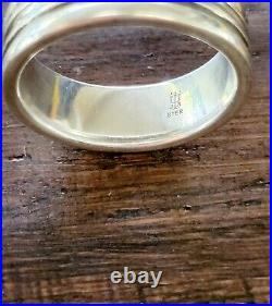 James Avery Retired Ribbed Wedding Band Ring Size 11.5 Fits 11 NICE. 925 Silver