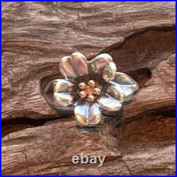 James Avery Retired Ring 18K Gold and Sterling Silver April Flower Ring Size 7.5 James Avery Retired Ring 18K Gold and Sterling Silver April Flower Ring Size 7.5