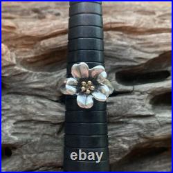 James Avery Retired Ring 18K Gold and Sterling Silver April Flower Ring Size 7.5 James Avery Retired Ring 18K Gold and Sterling Silver April Flower Ring Size 7.5