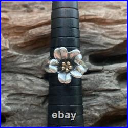 James Avery Retired Ring 18K Gold and Sterling Silver April Flower Ring Size 7.5 James Avery Retired Ring 18K Gold and Sterling Silver April Flower Ring Size 7.5