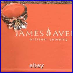 James Avery Retired Ring 18K Gold and Sterling Silver April Flower Ring Size 7.5 James Avery Retired Ring 18K Gold and Sterling Silver April Flower Ring Size 7.5