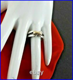 James Avery Retired Ring Band Fancy 7.2 Gm Solid 925 Sterling 14K Yellow Gold 6
