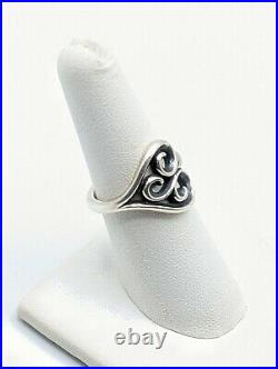 James Avery Retired Sideways Swirl Heart Ring Sterling Silver 925 Size 7