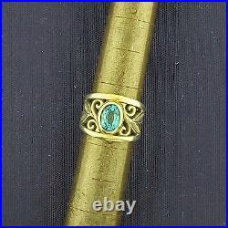 James Avery Retired Silver Abounding Vine Ring With Blue Topaz Size 4.5
