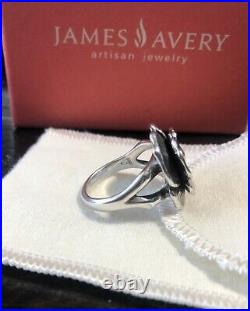 James Avery Retired Silver Citrine Flower Pansy Ring Size 8